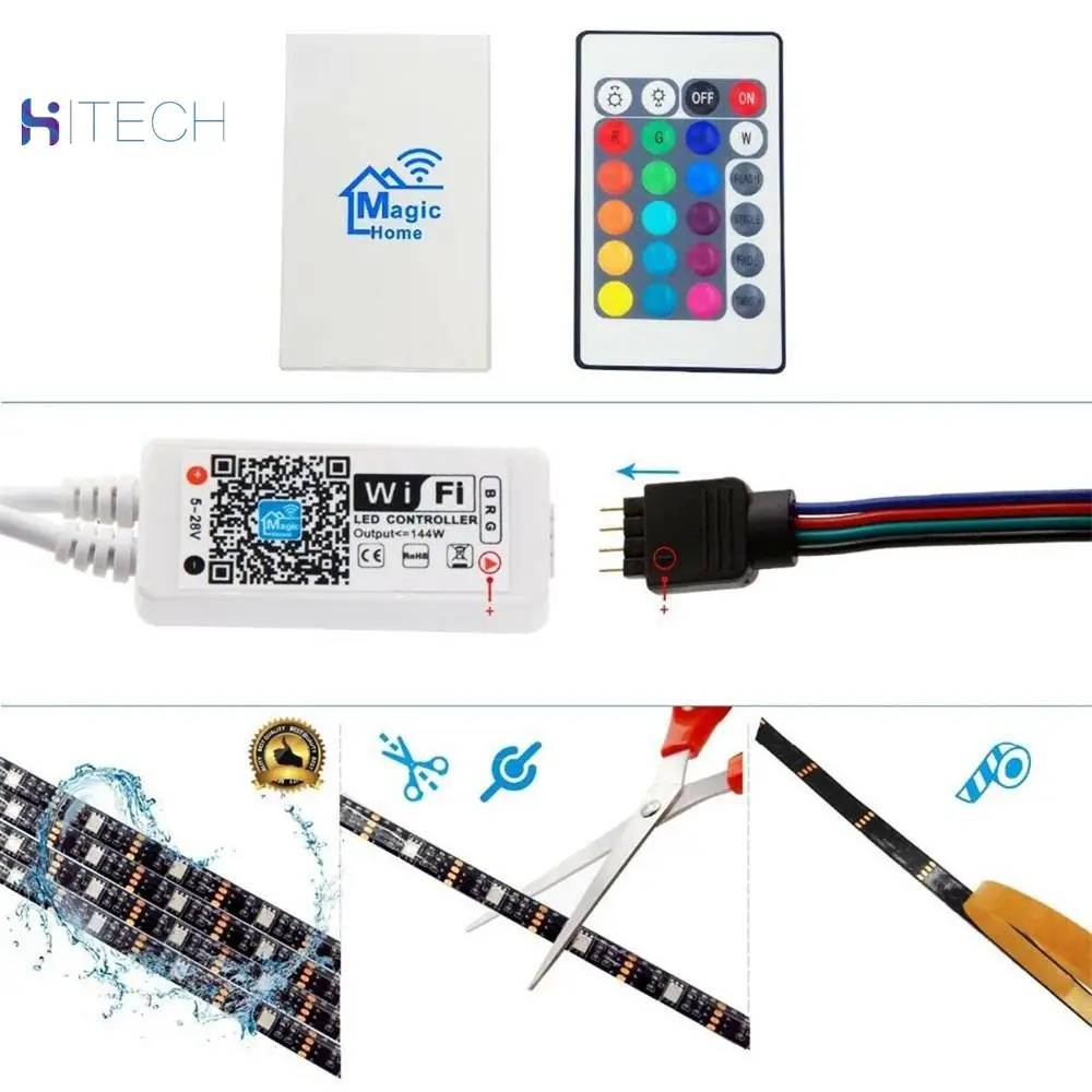 Boxed 4 50cm RGB TV background light strips + 3 cables + 24 key remote control + WIFI controller + USB cable
Boxed 4 50cm RGB TV background light strips + 3 cables + 24 key remote control + WIFI controller + USB cable