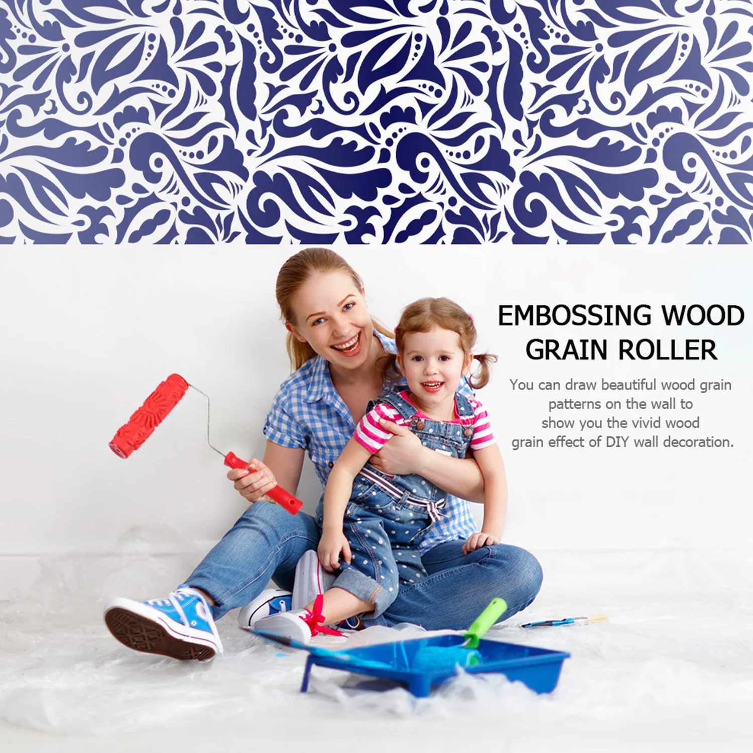 Rubber Embossed Flower Texture Wood Grain Wall Painting Roller Tool with Handle for Home Office Restaurant Cafe Hotel Decoration
Rubber Embossed Flower Texture Wood Grain Wall Painting Roller Tool with Handle for Home Office Restaurant Cafe Hotel Decoration