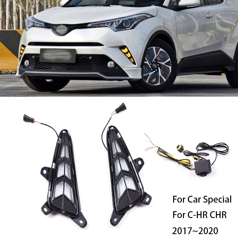 2 шт./лот автомобильные DRL светодиодные дневные ходовые огни с сигналом поворота желтая мигающая Водонепроницаемый 12 В LED свет для Toyota C-HR ЧР 2016 ~ 2021
2 шт./лот автомобильные DRL светодиодные дневные ходовые огни с сигналом поворота желтая мигающая Водонепроницаемый 12 В LED свет для Toyota C-HR ЧР 2016 ~ 2021