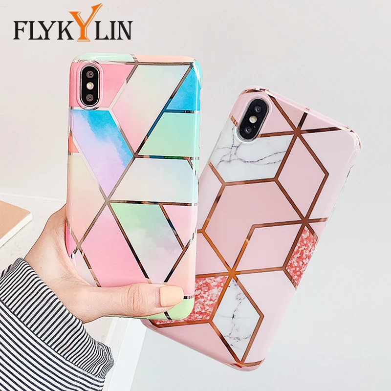 FLYKYLIN Candy Color Case For iphone XR X XS Max 6S 6 S 7 8 Plus Back Cover on Geometric Splice Marble IMD Silicone Phone Coque
FLYKYLIN Candy Color Case For iphone XR X XS Max 6S 6 S 7 8 Plus Back Cover on Geometric Splice Marble IMD Silicone Phone Coque