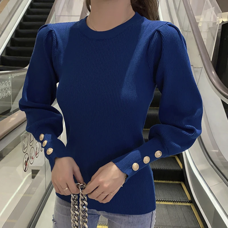 Shintimes 2020 Fall Pullover Women O-Neck Sweater Fashion Winter Pullover Slim Knitted Long Sleeve Button Jumper Lady Basic Tops
Shintimes 2020 Fall Pullover Women O-Neck Sweater Fashion Winter Pullover Slim Knitted Long Sleeve Button Jumper Lady Basic Tops