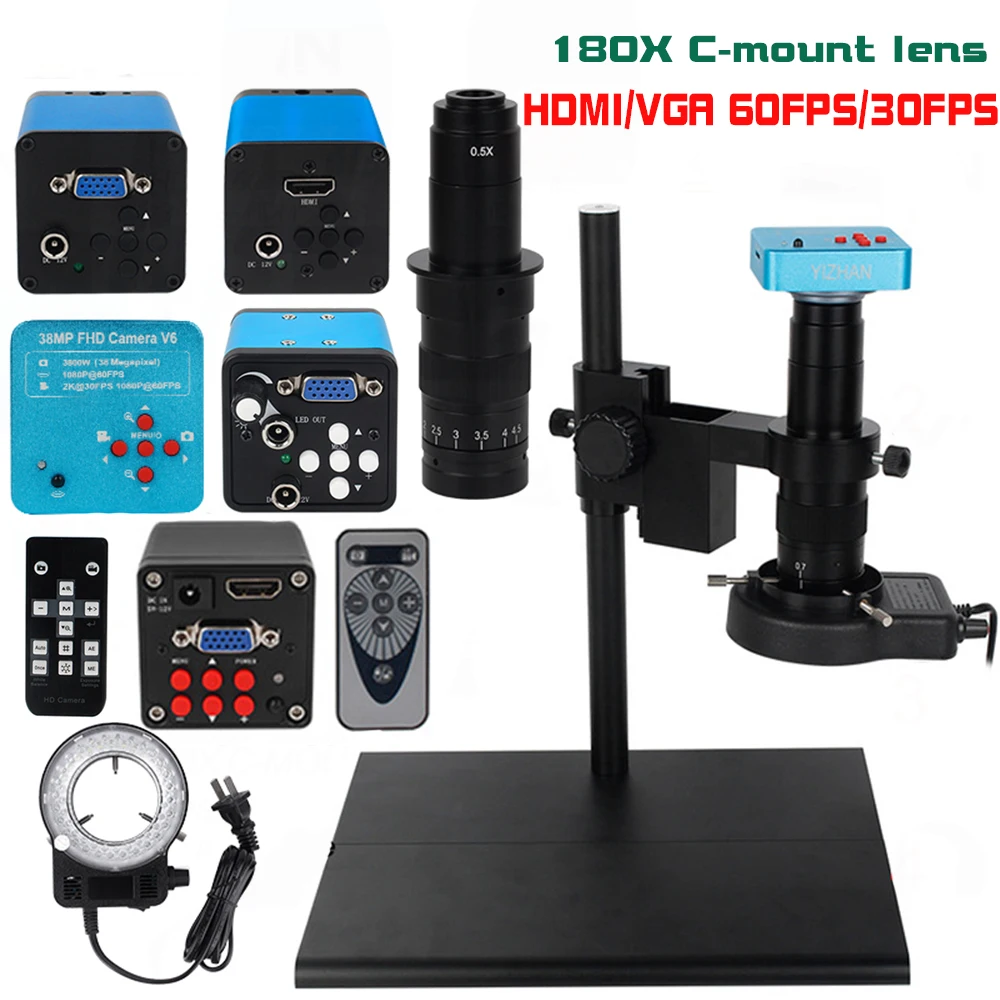 HDMI VGA 38MP HD USB TF Big Workbench Stand Monocular Microscope Digital Camera Lens LED Light Fine Repair Phone Soldering
HDMI VGA 38MP HD USB TF Big Workbench Stand Monocular Microscope Digital Camera Lens LED Light Fine Repair Phone Soldering