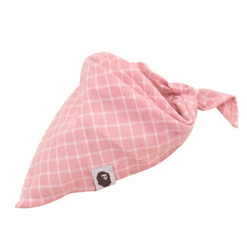 Lattice Printed Infant Baby Bibs Comfortable Feeding Accessories Cotton Apron Slabber Girls Toddler Triangle Scarf | Детская одежда и