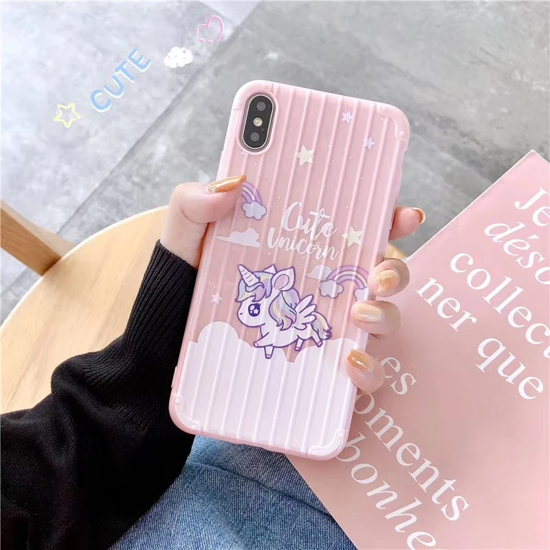 Pink Soft Silicone suitcase Phone Cases for Apple iPhone 8 7 Plus 6 6s Plus X XR XS MAX Horse Unicorn On Rainbow TPU case cover
Pink Soft Silicone suitcase Phone Cases for Apple iPhone 8 7 Plus 6 6s Plus X XR XS MAX Horse Unicorn On Rainbow TPU case cover