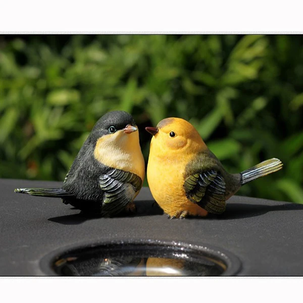 Pair Lifelike Resin Bird For Toy Desk Home Garden Ornaments Decoration Pair Lifelike Resin Bird For Toy Desk Home Garden Ornaments Decoration