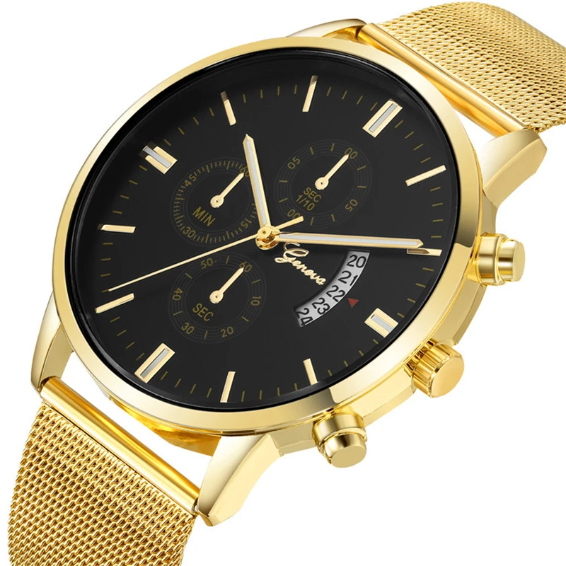 Man Fashion Stainless Steel Watch Top Brand Luxury Business Gold Men Clock Geneva 3 Dials Simple Style Casual Relogio Masculino
Man Fashion Stainless Steel Watch Top Brand Luxury Business Gold Men Clock Geneva 3 Dials Simple Style Casual Relogio Masculino