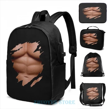 Funny Graphic print Ripped Six Pack Abs Muscles USB Charge Backpack men School bags Women bag Travel laptop bag
Funny Graphic print Ripped Six Pack Abs Muscles USB Charge Backpack men School bags Women bag Travel laptop bag