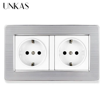 UNKAS Stainless Steel Panel Socket Electric EU Standard Socket Luxury Wall Power Outlet Electrical Plug 86 Type
UNKAS Stainless Steel Panel Socket Electric EU Standard Socket Luxury Wall Power Outlet Electrical Plug 86 Type