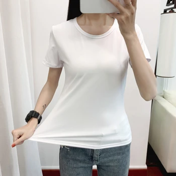 High Quality 4 Color S-2Xl Plain T Shirt Women Cotton Elastic Basic T-Shirts Female Casual Tops Short Sleeve T-Shirt Women 
High Quality 4 Color S-2Xl Plain T Shirt Women Cotton Elastic Basic T-Shirts Female Casual Tops Short Sleeve T-Shirt Women