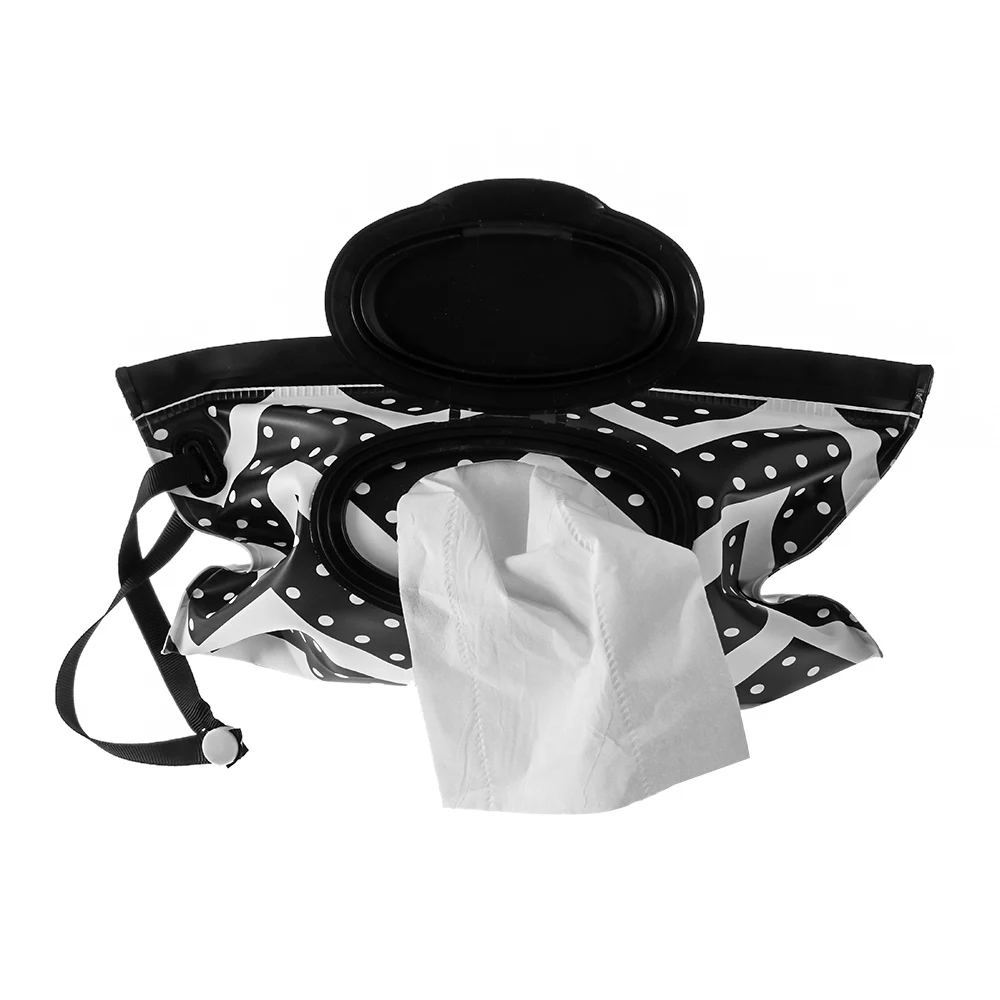 Generic 1Pc Wet Wipes Bag Portable Flip Cover SnapStrap Cosmetic Pouch