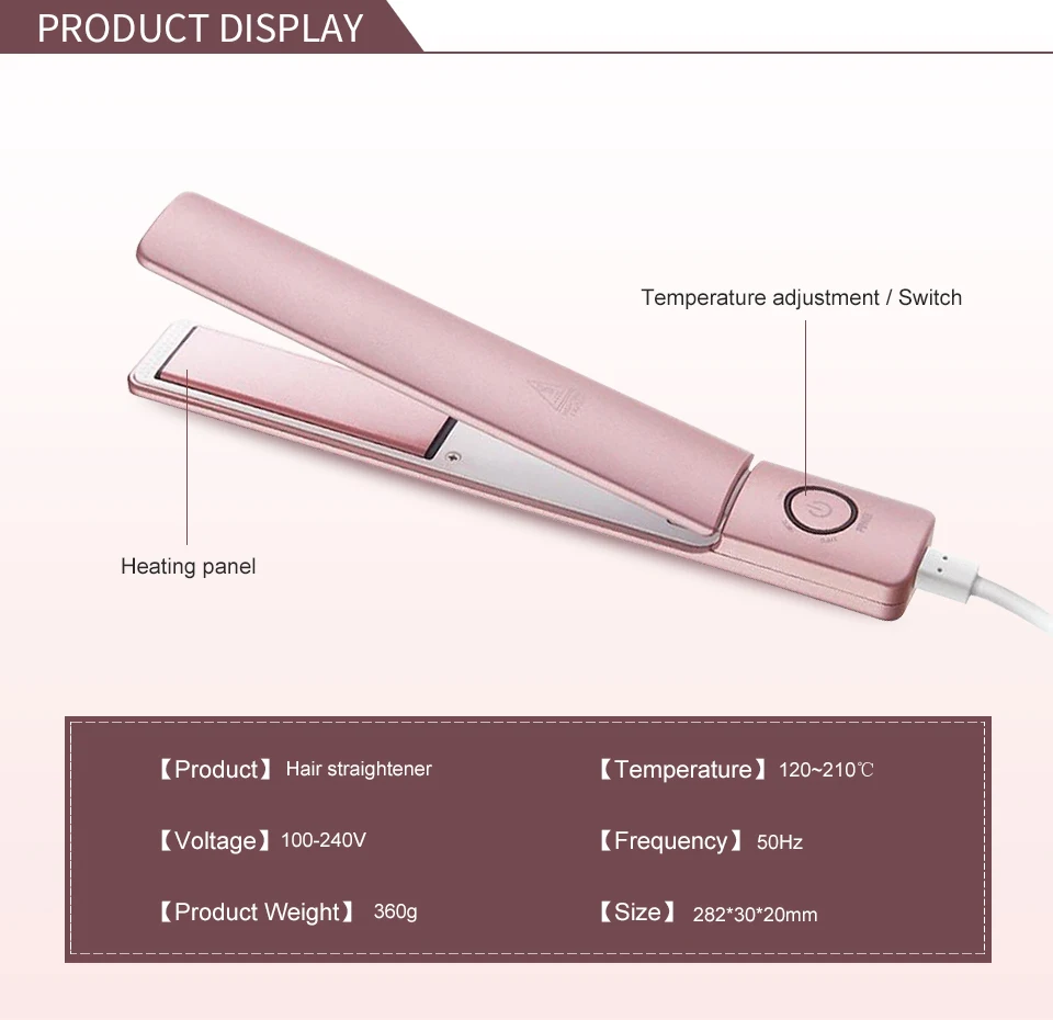 Description Picture 6 of item3D Floating Straightening Irons Fast Warm-up Thermal Performance Professional Tourmaline Ceramic Heating Plate Hair Straightener