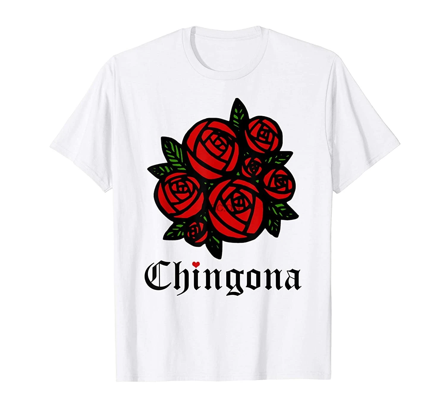 Chingona красные розы как La Flor латина феминистская футболка | Мужская одежда