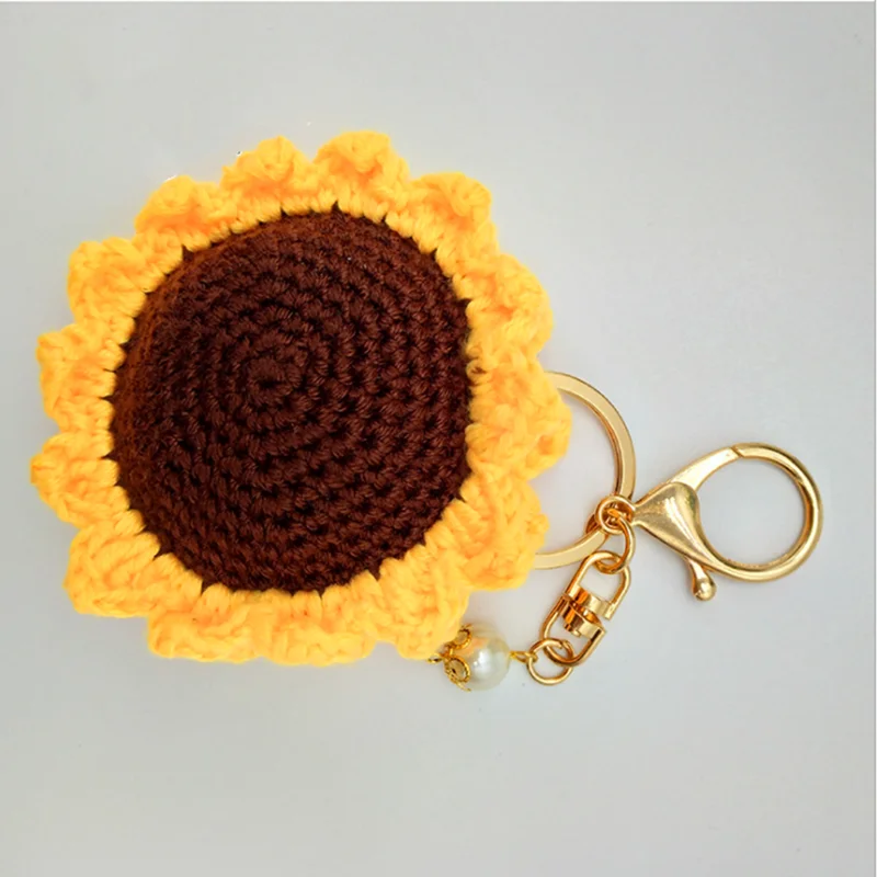 Sunflower keychain car key ring bag accessories creative handwork wool knitting home furnishings doll crafts toy model cute gift
Sunflower keychain car key ring bag accessories creative handwork wool knitting home furnishings doll crafts toy model cute gift
