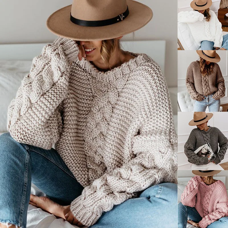Knitted Sweaters Women Autumn Winter Long Sleeve Knitted Sweater Pullover Top Brown Fashion Casual Sweater Female Plus Size 5XL
Knitted Sweaters Women Autumn Winter Long Sleeve Knitted Sweater Pullover Top Brown Fashion Casual Sweater Female Plus Size 5XL