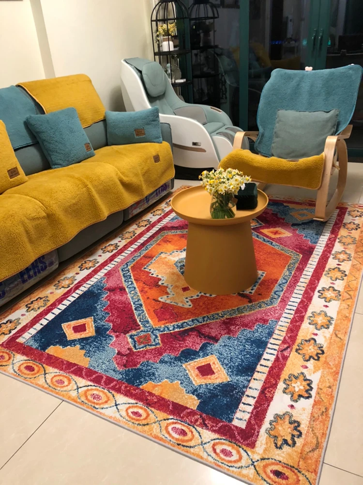 

Morocco Carpet Rug for Living Room Boho PrintedDurable Washable Easy to Clean Bedroom Large Area Rugs Modern Floor Mat Children