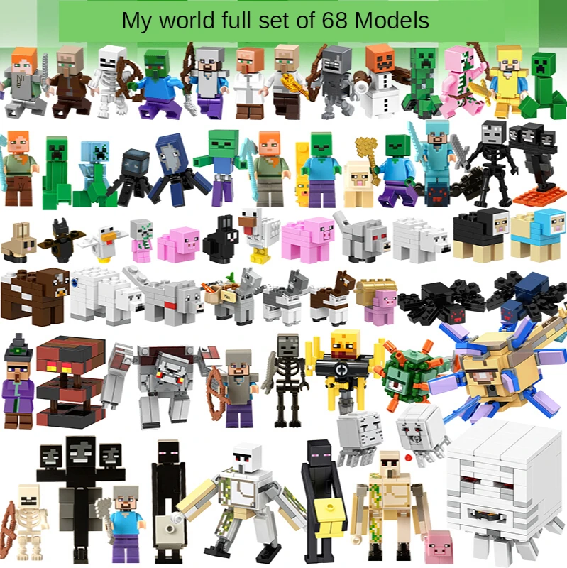 68 Style Minecraft Building Blocks Minifigures Boy Gift Characters Small Particle Building Blocks Movie Peripheral Model Toys
68 Style Minecraft Building Blocks Minifigures Boy Gift Characters Small Particle Building Blocks Movie Peripheral Model Toys