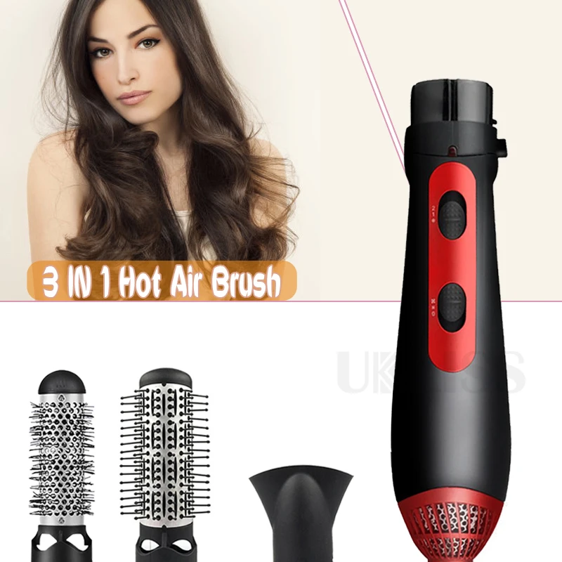 

Вращающийся электрический выпрямитель для волос 3 в 1, щетка для завивки волос, фен, щетка, Расческа с горячим воздухом, стайлер для волос с отрицательными ионами