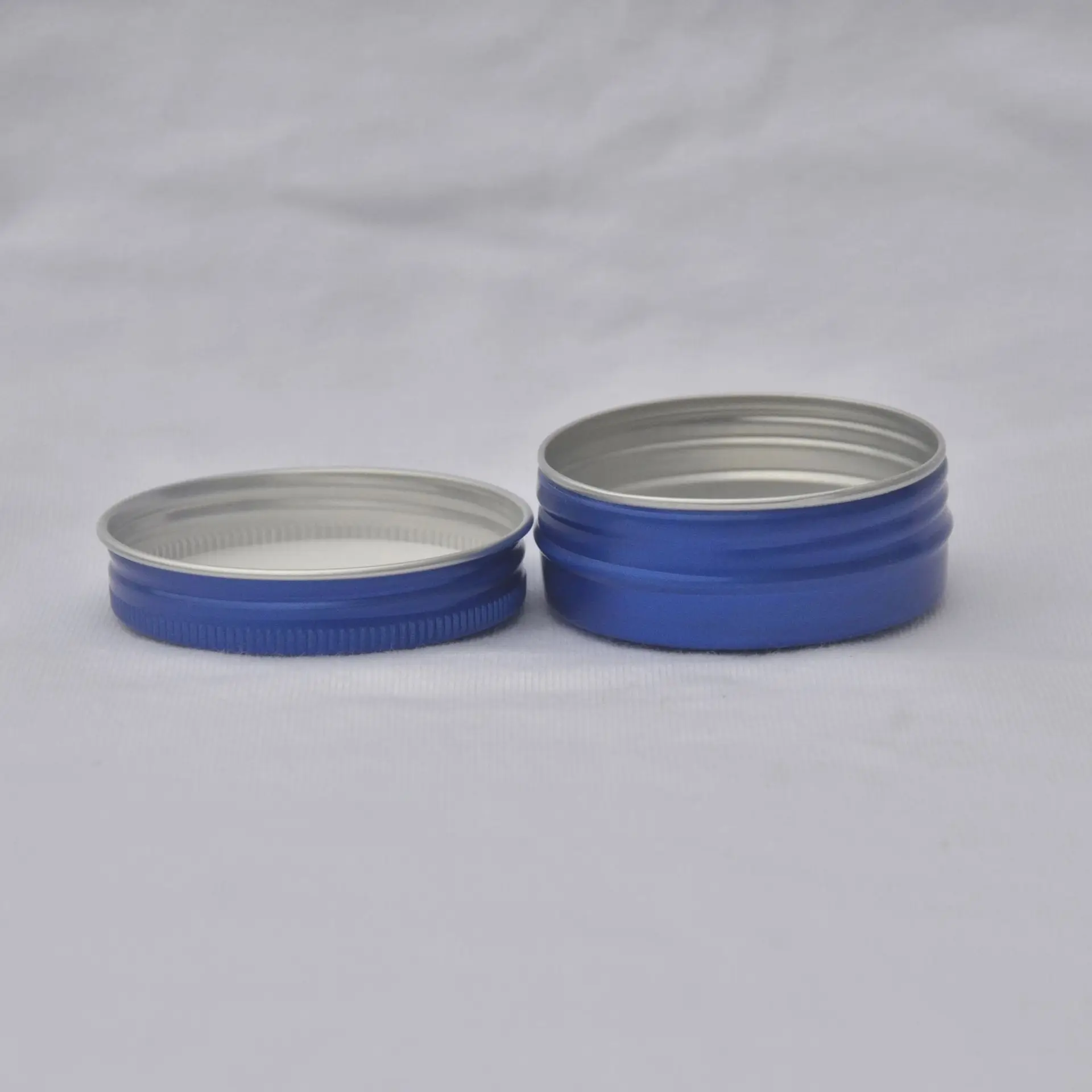 

30/60/100g blue empty round aluminum box metal tin cans cosmetic cream DIY refillable jar tea Aluminum Pot empty blue containers