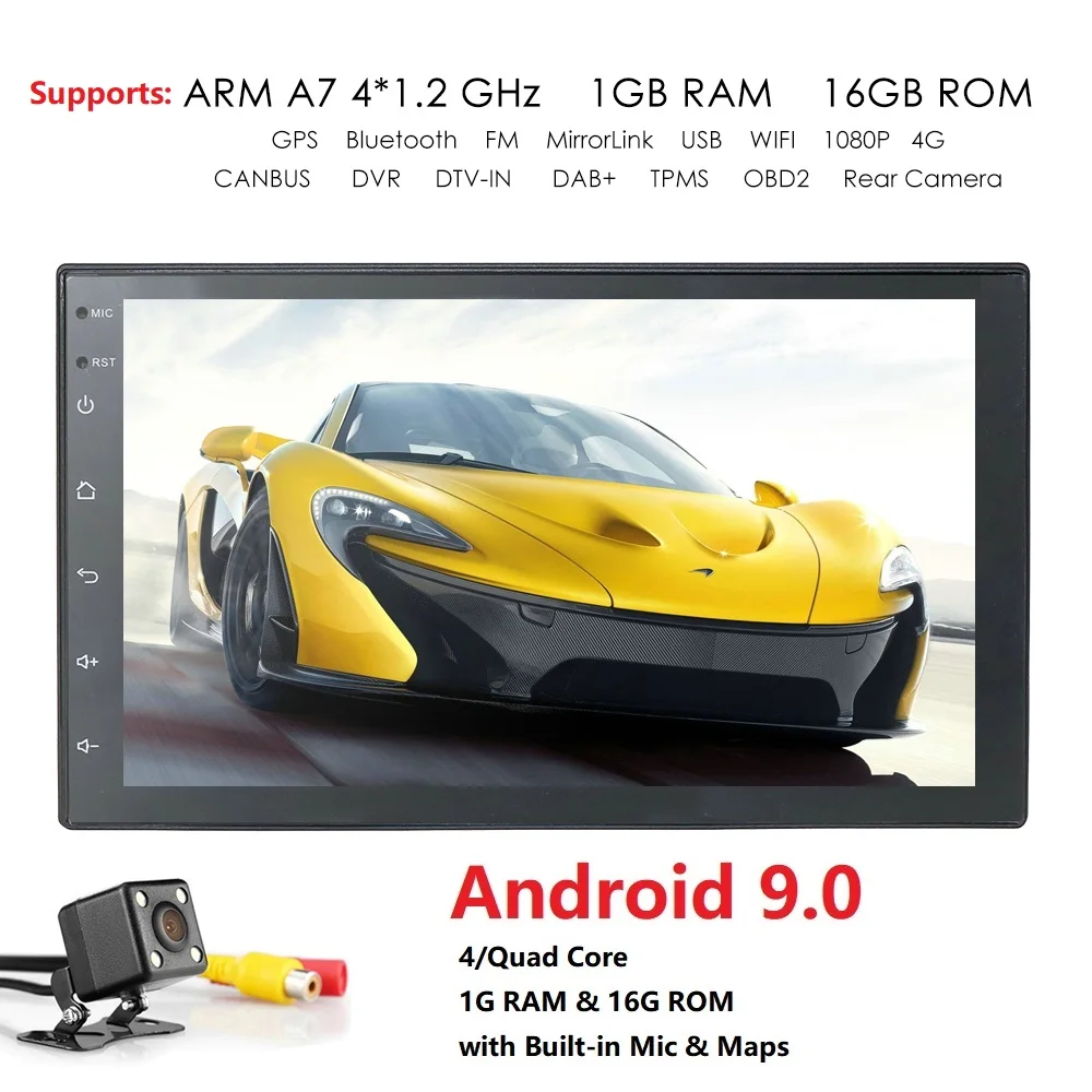 HIZPO Android 9.0 1GRAM+16GROM Car Multimedia Player Bluetooth WIFI GPS Nav Radio Video MP5 Player 4G SWC OBD2 FREE MAP
HIZPO Android 9.0 1GRAM+16GROM Car Multimedia Player Bluetooth WIFI GPS Nav Radio Video MP5 Player 4G SWC OBD2 FREE MAP
