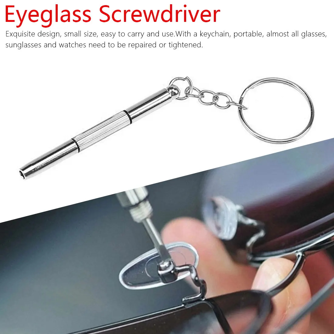 5 in1 Eyeglass Screwdriver Hand Tools 3 in1 Eyeglass Screwdriver Sunglass Watch Repair Kit with Keychain
5 in1 Eyeglass Screwdriver Hand Tools 3 in1 Eyeglass Screwdriver Sunglass Watch Repair Kit with Keychain
