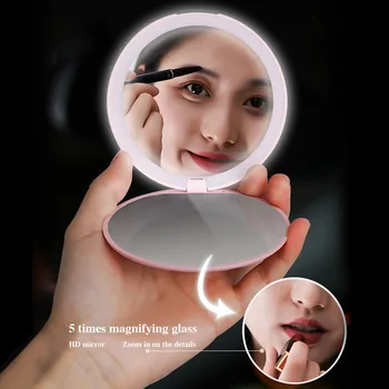 Double-Sided Lighted Makeup Mirror Portable LED Lighted Mini Circular Compact Travel 5x Magnification LED Handheld Oct
Double-Sided Lighted Makeup Mirror Portable LED Lighted Mini Circular Compact Travel 5x Magnification LED Handheld Oct