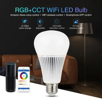 Milight 9W RGB+CCT WiFi LED Bulb support Amazon Alexa Voice / WiFi wireless / smartphont APP control lamp light
Milight 9W RGB+CCT WiFi LED Bulb support Amazon Alexa Voice / WiFi wireless / smartphont APP control lamp light