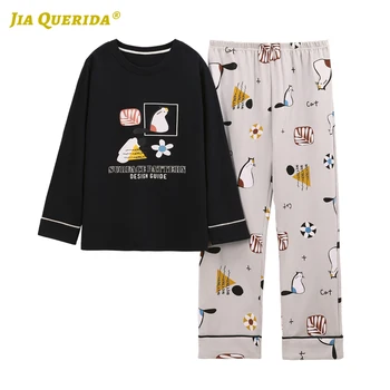 New Soft Cartoon Printing Spring Autumn Long Sleeve Long Pants Sleepwear Fashion Style Casual Style Crew Neck Black Top Ladies
New Soft Cartoon Printing Spring Autumn Long Sleeve Long Pants Sleepwear Fashion Style Casual Style Crew Neck Black Top Ladies