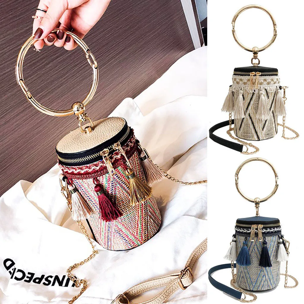 Fashion Women Retro Weave Feather Tassel Bucket Bag Ladies Large capacity Crossbody Shoulder Bag Female Casual Handbags
Fashion Women Retro Weave Feather Tassel Bucket Bag Ladies Large capacity Crossbody Shoulder Bag Female Casual Handbags