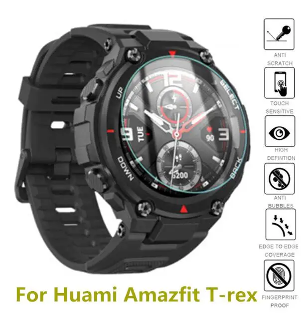 Фото 2020 Tempered Glass Watch For Huami Amazfit T-Rex Screen Protector Protection Film T rex Smart | Наручные часы