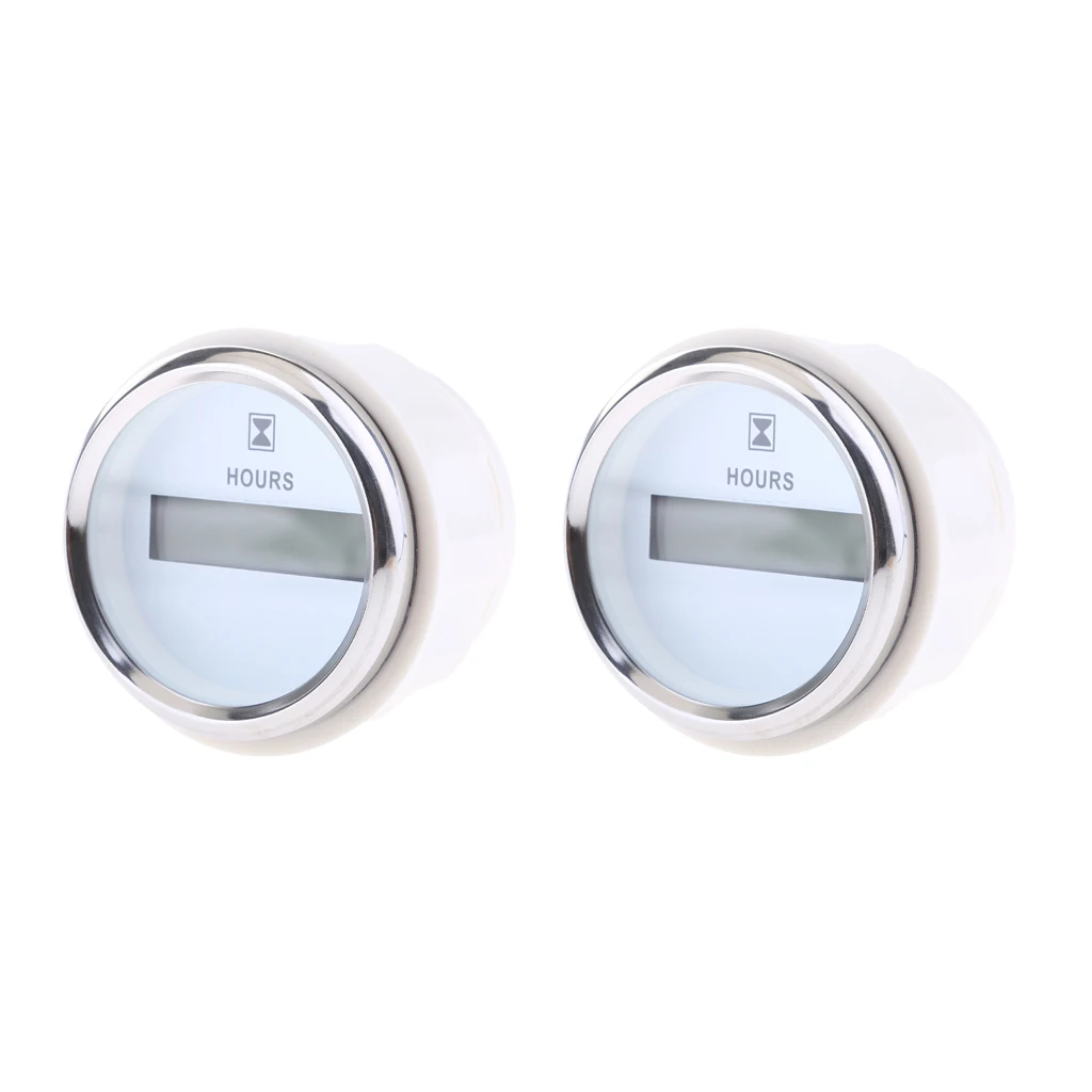 2pc Outboard Engine Hour Meter Gauge Marine Boat 52mm 2Inch LED Indicator White 2pc Outboard Engine Hour Meter Gauge Marine Boat 52mm 2Inch LED Indicator White
