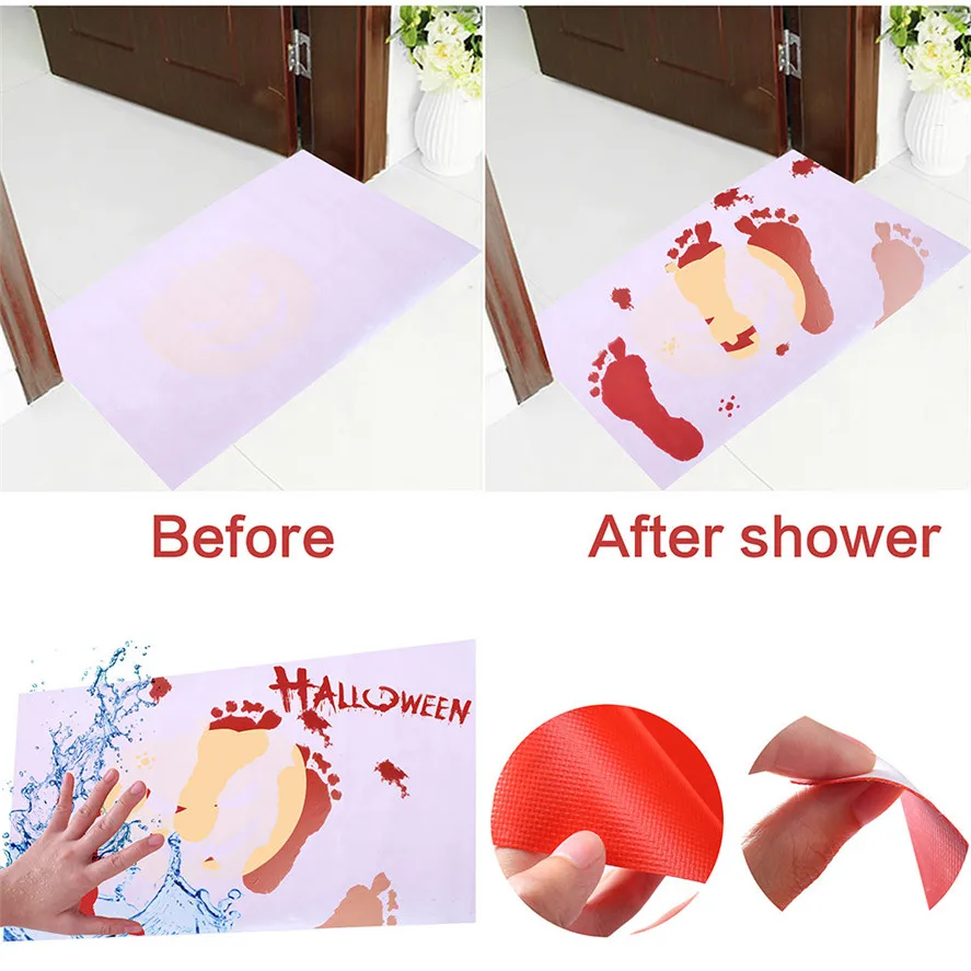Halloween Gifts Blood Bath Mat Color Changing Sheet Turns Red Wet Make You Bleeding Footprints Shower Carpet for Bathroom
Halloween Gifts Blood Bath Mat Color Changing Sheet Turns Red Wet Make You Bleeding Footprints Shower Carpet for Bathroom