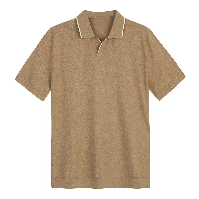 MuLS Brand Male Polo Shirt Men Quality Combed Cotton Summer Solid Knit Sweater Polo Male Pullover Trun-down Collar Plus Size 4XL 03