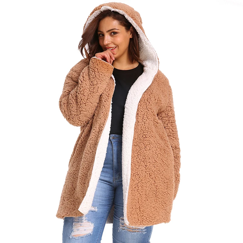 Elegant Female Hairy Overcoat Outerwear Plus Size 6XL 2019 New Women's Lambswool Coat Reversible Hooded Faux Fur Long Jacket
Elegant Female Hairy Overcoat Outerwear Plus Size 6XL 2019 New Women's Lambswool Coat Reversible Hooded Faux Fur Long Jacket