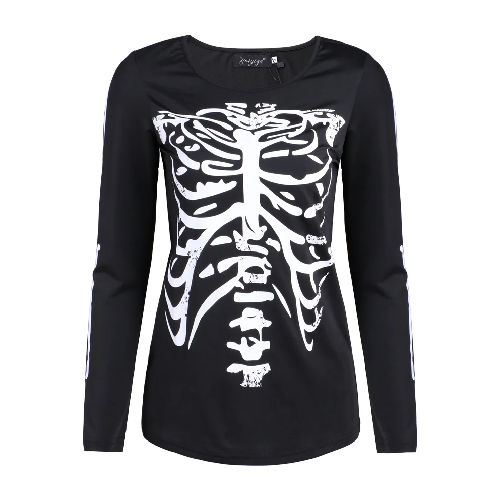 Skull Design Horror Skull T Shirt Halloween Long Sleeve WomenTerror T-Shirt Cotton High Quality Round Neck Tee
Skull Design Horror Skull T Shirt Halloween Long Sleeve WomenTerror T-Shirt Cotton High Quality Round Neck Tee