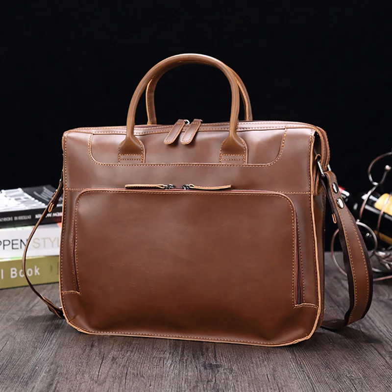 2019 New Style Crazy Horse PU Leather Business Briefcase Retro Men's Bag 14-Inch Hand Computer Bag Hot Selling
2019 New Style Crazy Horse PU Leather Business Briefcase Retro Men's Bag 14-Inch Hand Computer Bag Hot Selling