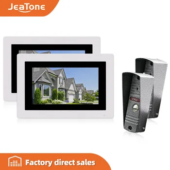 JeaTone 7" Touch Screen Monitor Video Door Phone Doorbell Hand-free Intercom Kit Wall mounted 2-Camera 2-Monitor Night Vision 
JeaTone 7" Touch Screen Monitor Video Door Phone Doorbell Hand-free Intercom Kit Wall mounted 2-Camera 2-Monitor Night Vision