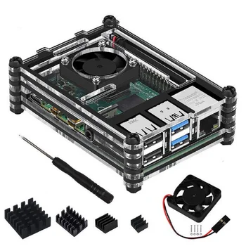 New Raspberry Pi Acrylic Transparent Clear 9 Layers Case with Cooling Fan Heatsink Screwdriver for Raspberry Pi 4B
New Raspberry Pi Acrylic Transparent Clear 9 Layers Case with Cooling Fan Heatsink Screwdriver for Raspberry Pi 4B