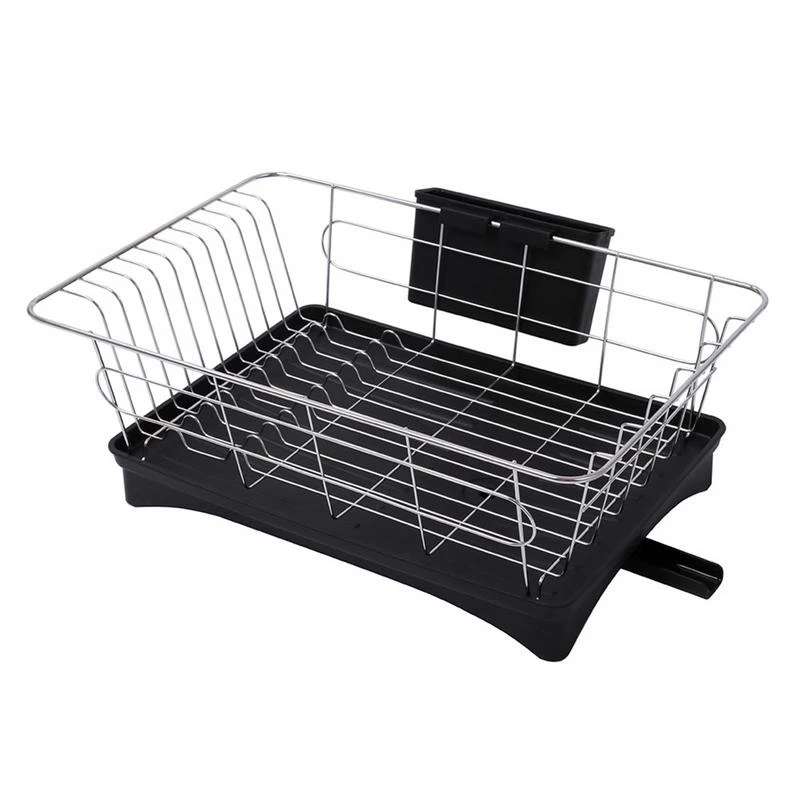 Stainless Steel Dish Drainer Drying Rack With 3-Piece Set Removable Rust Proof Utensil Holde For Kitchen Counter Storage Rack Bl
Stainless Steel Dish Drainer Drying Rack With 3-Piece Set Removable Rust Proof Utensil Holde For Kitchen Counter Storage Rack Bl