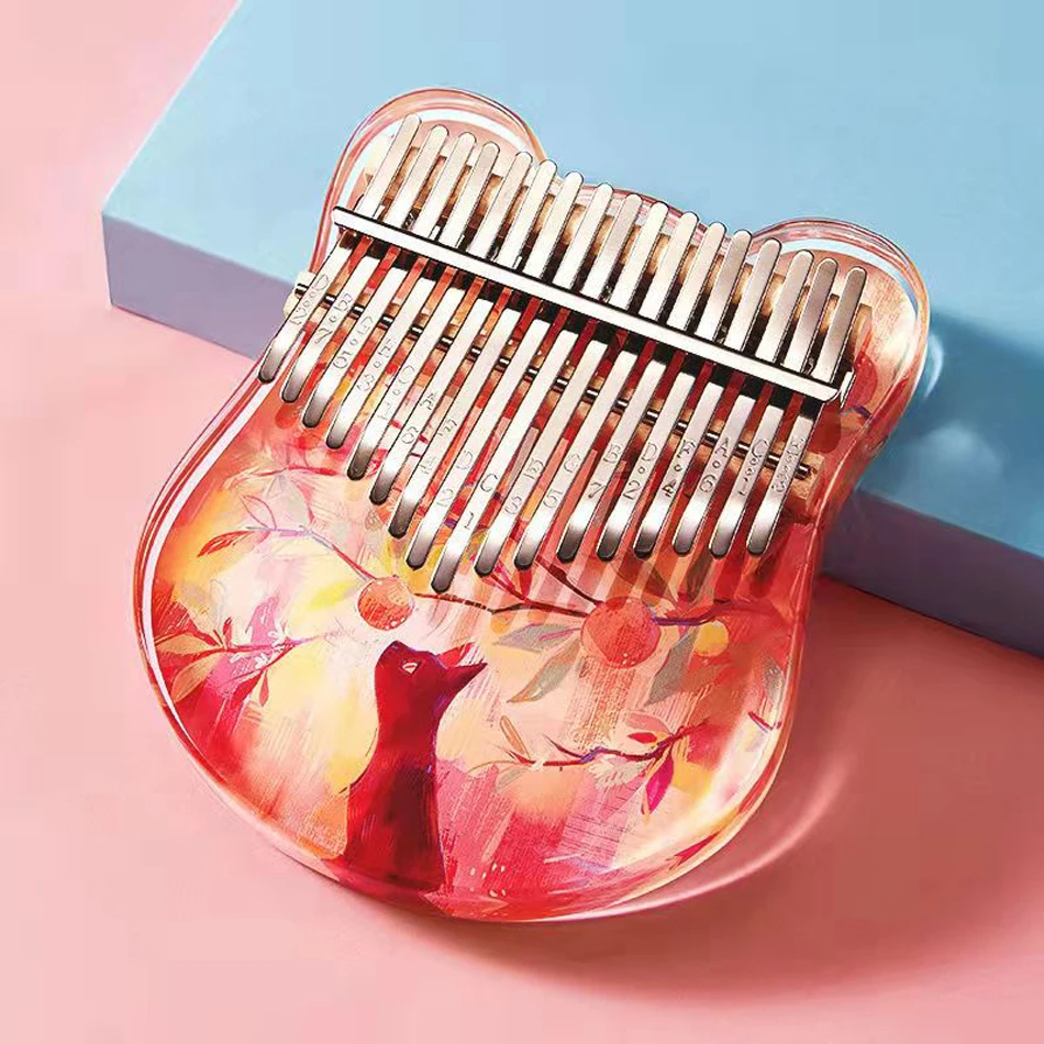 Пианино на палец Kalimba 17 клавиш 21 дюйм с узором Кита музыкальные Обучающие