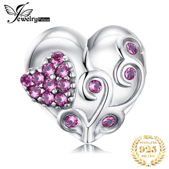 JewelryPalace 925 Sterling Silver Round Created Rubies Always In My Heart Charm Beads Fit Bracelets For Women As Beautiful Gifts 
JewelryPalace 925 Sterling Silver Round Created Rubies Always In My Heart Charm Beads Fit Bracelets For Women As Beautiful Gifts