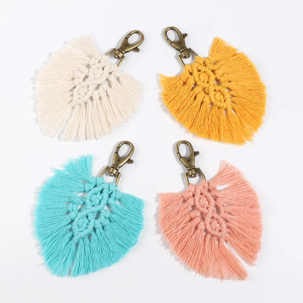 Macrame tapestry Keychains For Women 100% Cotton Handmade Keyring Macrame Cord Best Friend Keychain Gift For women
Macrame tapestry Keychains For Women 100% Cotton Handmade Keyring Macrame Cord Best Friend Keychain Gift For women