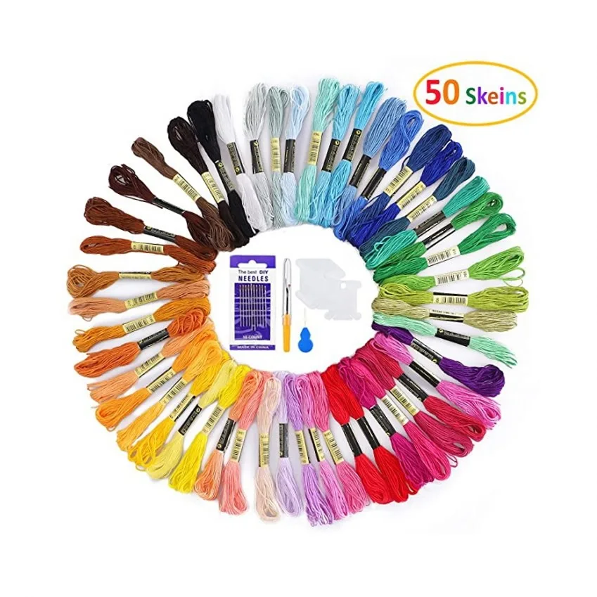 50 Colors Embroidery Thread Tools Household Handmade Diy Needles Stitch Sets threader Spools of Thread Accessories Supplies Good
50 Colors Embroidery Thread Tools Household Handmade Diy Needles Stitch Sets threader Spools of Thread Accessories Supplies Good