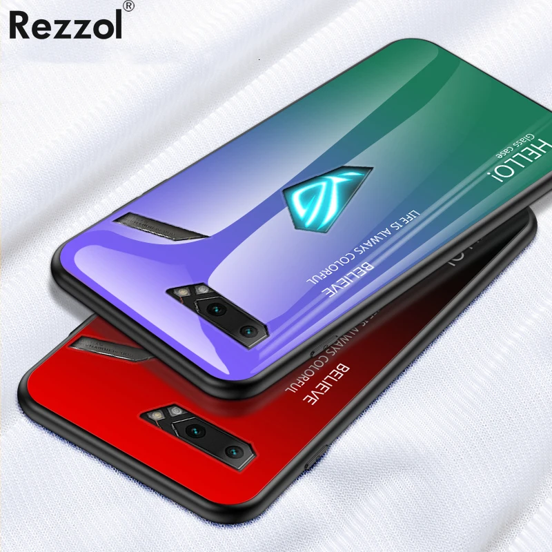 For Asus ROG Phone 2 ZS660KL Case Gradient Tempered Glass Soft Silicone Edge Hard Back Cover For For Asus ROG 2 Phone Case
For Asus ROG Phone 2 ZS660KL Case Gradient Tempered Glass Soft Silicone Edge Hard Back Cover For For Asus ROG 2 Phone Case