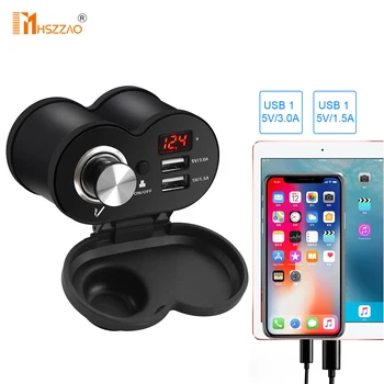Waterproof Motorcycle dual USB multi-function mobile phone charger dual USB (with voltmeter) (with cigarette butt) For ATV
Waterproof Motorcycle dual USB multi-function mobile phone charger dual USB (with voltmeter) (with cigarette butt) For ATV