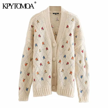 KPYTOMOA Women Fashion Sequin Appliques Embroidery Knitted Cardigan Vintage V Neck Long Sleeve Loose Female Outerwear Chic Tops 
KPYTOMOA Women Fashion Sequin Appliques Embroidery Knitted Cardigan Vintage V Neck Long Sleeve Loose Female Outerwear Chic Tops