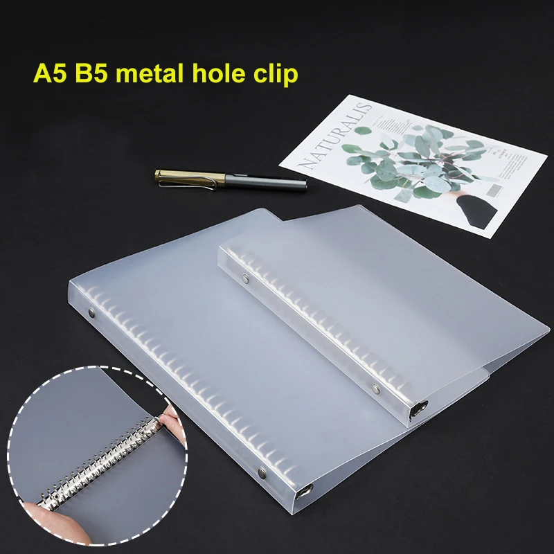 Transparent pp binder A4 B5 plastic shell multi-functional holding 26-hole 30-hole metal loose-leaf folder file folder
Transparent pp binder A4 B5 plastic shell multi-functional holding 26-hole 30-hole metal loose-leaf folder file folder