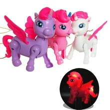 Electrónica mascota divertido Robot unicornio juguetes para niños luz LED música luminosa eléctrica caminar juguetes educativos para niños regalo para niños(China)