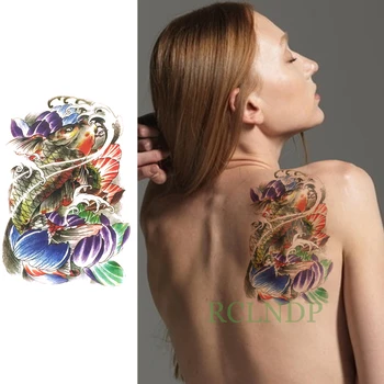 Waterproof Temporary Tattoo Sticker Fish Lotus Fake Tatto Flash Tatoo Back Leg Arm chest foot Large size for Women Men girl 
Waterproof Temporary Tattoo Sticker Fish Lotus Fake Tatto Flash Tatoo Back Leg Arm chest foot Large size for Women Men girl