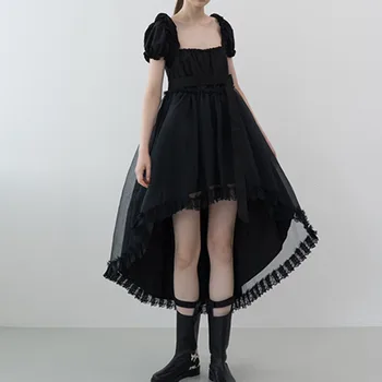Prom Dresses Mid-Calf Short Sleeve Asymmetrical Lace Patchwork Belt Pleat Draped Square Neck Sweets Prom Party Dress For Women
Prom Dresses Mid-Calf Short Sleeve Asymmetrical Lace Patchwork Belt Pleat Draped Square Neck Sweets Prom Party Dress For Women