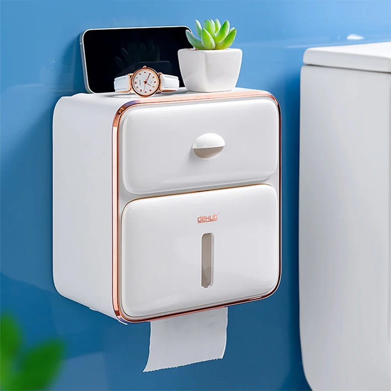2-Layer Wall Mounted Toilet Paper Holder with Drawer Bathroom Waterproof Roll Paper Towels Tray Tube Tissue Storage Box Shelf
2-Layer Wall Mounted Toilet Paper Holder with Drawer Bathroom Waterproof Roll Paper Towels Tray Tube Tissue Storage Box Shelf